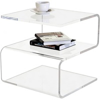 Table d'appoint moderne en acrylique en forme de S pour salon, table de chevet transparente pour chambre à coucher