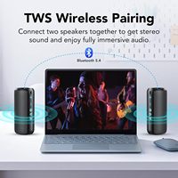 Altavoz Bluetooth para Exteriores, Resistente al Agua IPX7, Sonido Estéreo HD de 30 W, Emparejamiento TWS, 30 Horas de Duración de la Batería, Luz LED, Altavoz Inalámbrico Portátil