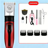 Tondeuse à poils pour animaux de compagnie rechargeable à faible bruit, kit de toilettage avec 4 peignes de guidage pour chiens et chats, rasoir électrique USB