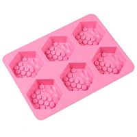 Moule en silicone 3D carré motif nid d'abeille pour savon et gâteau, kit de fabrication de savon artisanal avec logo personnalisé, tendance, vente en gros, DIY