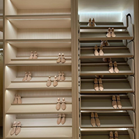 Meuble de rangement à tiroirs coulissants sur mesure pour chaussures, grande capacité, en mélamine, pour hall d'entrée de villa et projets de réception