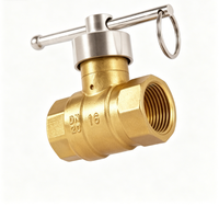 Robinet à boisseau sphérique en laiton crypté pour compteur d'eau, raccord fileté d'entrée, joint NBR/PTFE, 1/2 pouce, 1 pouce, pression PN16