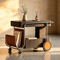 Table d'appoint en acier de style médiéval, armoire mobile, petite table à thé rétro, chariot de rangement design haut de gamme pour salon, luxe léger
