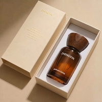 Flacon pulvérisateur en verre personnalisé de 50 ml et 100 ml avec bouchon en bois, portable, anti-lumière, mat, rechargeable, pour diffuseur