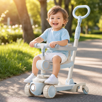 Trottinette pour enfants pliable en plastique, antidérapante, avec poignée réglable et éclairage multimode 5 en 1, idéale pour l'extérieur – Fabrication OEM/ODM
