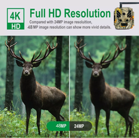 Caméra de surveillance de la faune extérieure haute performance avec connexion point à point et contrôle par application WiFi, vidéo 4K 48MP, portée IR 30m/92ft, détection de mouvement, IP67