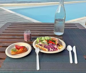 Rõ ràng Heavy-Duty nhựa dùng một lần thiết lập dao kéo bền mạnh mẽ dĩa dao thìa có thể tái chế cho các bên cắm trại July thứ 4 - Product Image 5