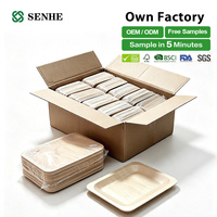 Assiettes jetables en bois de peuplier biodégradable certifiées FDA pour les fêtes aux marchés des États-Unis, de l'UE, d'Afrique et d'Asie du Sud-Est
