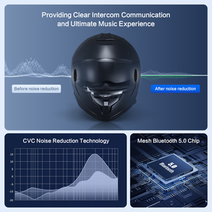 Fodsports FX10C มอเตอร์ไซค์อุปกรณ์เสริมมอเตอร์ไซค์แบบสองหน้าหมวกกันน็อคไร้สายบลูทูธอินเตอร์โฟนตาข่ายอินเตอร์คอมมอเตอร์ไซค์ - Product Image 6