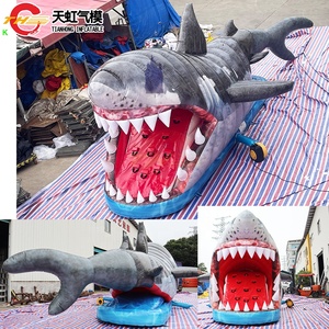 Tobogán de tiburón inflable gigante de 11m de largo, carrera de obstáculos inflable con <span class=keywords><strong>boca</strong></span> de tiburón feroz, juego deportivo a la venta - Product Image 6