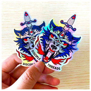 UV Chống Lại Ngoài Trời Bạc Cầu Vồng Đầy Màu Sắc Laser 3 D Ba Chiều Chết Cắt Dán Biểu Tượng Không Thấm Nước PVC Tùy Chỉnh Ba Chiều Sticker - Product Image 4