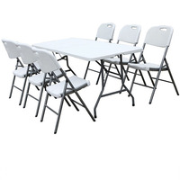 6ft massiver Stahlrahmen HDPE Tischplatte Party Dining Vermietung Kunststoff Klappbarer Tisch im Freien