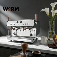 Mesin Kopi Stainless Steel 2 Grup Pompa Rotary Italia Mesin Espresso Manual Dengan Sistem Pembuatan Kopi Elektrik 9 bar