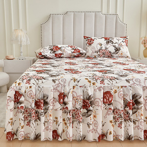 Housse de lit transfrontalière monobloc antidérapante avec bords volantés, protège-matelas pour matelas Simmons - Product Image 1