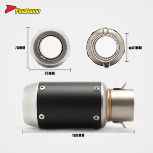 Tubo de escape universal para motocicleta de 51mm de fibra de carbono de acero inoxidable - Product Image 6