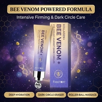 Crème Contour des Yeux Hydratante et Raffermissante à l'Acide Hyaluronique, Vitamine C, Stick de Massage pour Cernes et Ridules, au Venin d'Abeille Bio et Collagène
