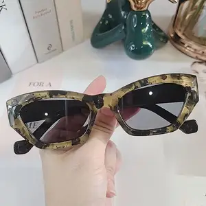 HBK Fashion Oversized Cat Eye Colorful Sunglasses For Women Retro Luxury Sun Glasses Men Outdoor Eyewear Shades UV400 Wholesales