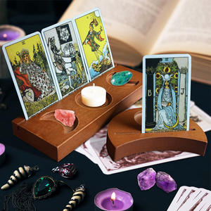 Support de carte de tarot de lune support d'affichage <span class=keywords><strong>en</strong></span> cristal de bougie <span class=keywords><strong>en</strong></span> <span class=keywords><strong>bois</strong></span> accessoires de tarot de divination support d'autel décor de chambre de sorcière - Product Image 4