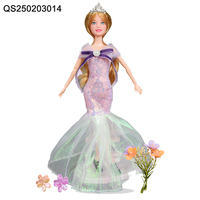 Poupée de fête tendance QS très populaire de 11,5 pouces avec corps en vinyle à 11 articulations, robe fleurie, jouet cadeau pour enfants