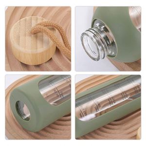 Bouteille d'eau en verre de haute qualité, écologique, portable, avec couvercle en silicone, durable, personnalisable - Product Image 4