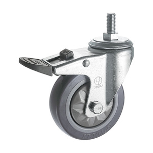 <span class=keywords><strong>Roue</strong></span> pivotante en PVC gris de taille moyenne YOULI 4 pouces 5 pouces, silencieuse, haute capacité de charge, résistante à l'usure, pour aviation - Product Image 5