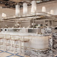 Service clé en main : Ensemble de mobilier de restaurant moderne en marbre pour applications commerciales, hôtelières et de restauration, avec fourniture complète de meubles