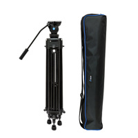 Trípode Grande de Aleación de Aluminio Yusen para Cámara SLR, Cabezal Hidráulico Panorámico-Inclinable, Capacidad de Carga de 6-10 kg, para Soporte de Cámara PTZ Micro Individual