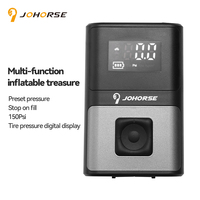 Electric High Pressure Air Pump 150PSI Digital Display Bicycle E-bike Car Ball Portable Inflator Auto-Stop LED Light