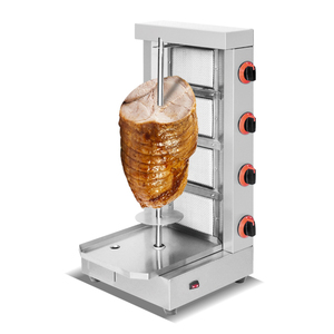 Machine verticale de Shawarma de gaz de Doner Kebab pour le gril d'équipement de service de restauration rapide avec le brûleur 4 - Product Image 1