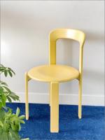Chaise de salle à manger moderne en bois massif, colorée et élégante, style crème, avec dossier, pour la maison