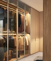 Armoire de chambre à coucher en bois à prix abordable, design moderne, grain de bois, avec serrure et clé