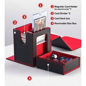 Caja de exhibición FX con ventana y bandeja para dados para más de 100 cartas con doble funda - Estuche TCG OEM personalizado para Commander - Product Image 3