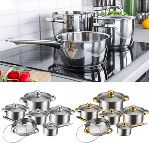 Juego de Utensilios de Cocina de Acero Inoxidable Antiadherente de 12 Piezas, Incluye Sartén y Olla para Uso en la Cocina - Product Image 4