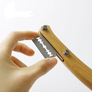 Couteau à pain à manche en bois, forme courbée, style européen, pour la réparation du pain - Product Image 4