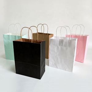 OEM <b>Cheap</b> Paper Bags Custom Logo Print Takeaway Restaurant Brown Kraft Paper Shopping Bag With Handle - Product Image 4