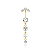Nouveau Bijou de Corps Sexy pour Femme : Anneau de Nombril en Zircon avec Pendentif, Idéal pour un Cadeau (Vente en Gros)