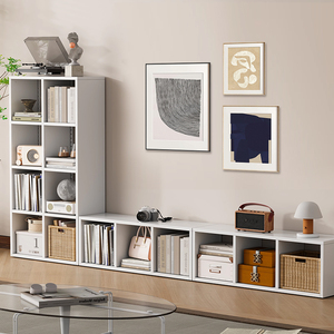 Moderno Armario de Almacenamiento de Acero de 8 Cubos, <span class=keywords><strong>Estante</strong></span> Abierto <span class=keywords><strong>Estrecho</strong></span> y Portátil para Sala de Estar, Entrada o Pasillo - Product Image 3