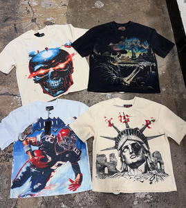 T-<span class=keywords><strong>shirt</strong></span> da uomo US Free Tex, con stampa DTG, spalle scese, stile <span class=keywords><strong>vintage</strong></span> streetwear, pesante, grafica distressed, lavaggio acido, oversize - Product Image 3
