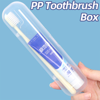SUNSHING Fabricant de porte-brosses à dents en plastique, boîte de voyage, étui transparent pour gratte-langue, conteneur de rangement pour brosse à dents et dentifrice