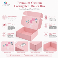 Boîte d'emballage cadeau personnalisée pour enfants, boîte à courrier en carton ondulé rose avec logo pour les accessoires de boutique, les vêtements et les marques de commerce électronique