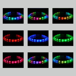Nuevo artículo, Collar de perro LED de silicona multicolor con luz RGB multifuncional, recargable por USB Collar para mascotas, 2 unidades - Product Image 2