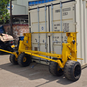 Behälter rollen können ohne Gabelstapler installiert werden. Gummi räder für Sandy Oberflächen. Hydraulische Jack Container Rollen - Product Image 6