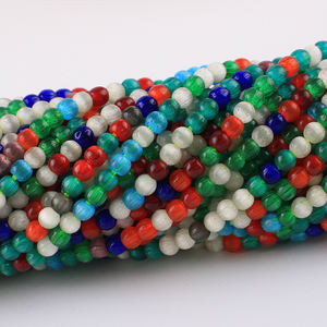 Zhe Ying-Cuentas redondas de cristal de ojo de <span class=keywords><strong>gato</strong></span> de 2mm, abalorios de cristal de ópalo sueltos chinos de 14,mezcla de colores, para fabricación de joyas - Product Image 3