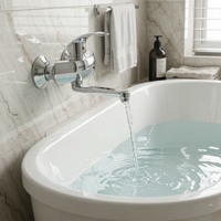 Robinet de baignoire au design classique moderne et minimaliste, avec corps principal en alliage de zinc et noyau en céramique, adapté aux salles de bain d'hôtels et d'appartements