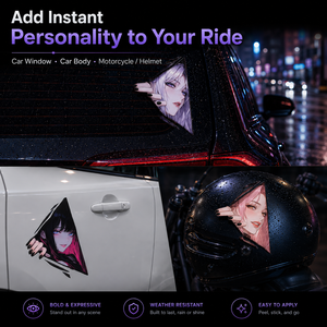 Adesivos de Vinil à Prova d'Água com Olhos de Anime para Motocicletas JDM e Adesivos para Janelas de Carros, Criativos e Personalizados, Fabricados na China - Product Image 3