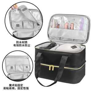 <b>Nail</b> <b>Polish</b> Storage Case With <b>Organizer</b> For Beauty Tools And Manicure Equipment Medium Size Nylon Zipper Closure Soft Handle - Product Image 2