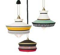 Lustre suspendu moderne en cristal de style nordique avec abat-jour en tissu, blanc chaud, intensité variable, lampe de plafond intérieure AC pour hôtels