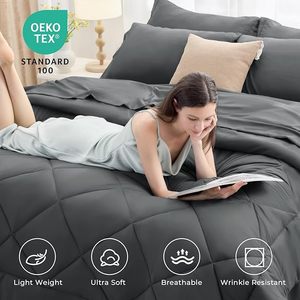 Queen-Size Winter Quilted <strong>Duvets</strong> 100% Polyester Breathable <strong>Fluffy</strong> - Product Image 4