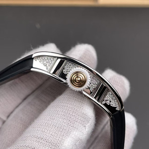 Luxurious, Fashionable and High-quality 20mm <b>Rubber</b> Strap 0701 Moissanite Full Diamond Men's Automatic Mechanical <b>Watch</b> - Product Image 5