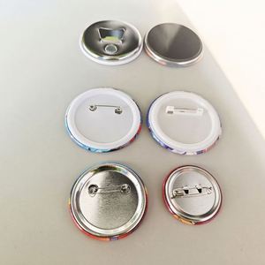 High Quality Custom <b>Star</b> Heart Tinplate Badges Promotional Round Metal Pin Badge with Safety Pin Attachment - Product Image 5